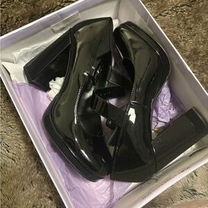 Madden Girl Black Patent Platform Shoes